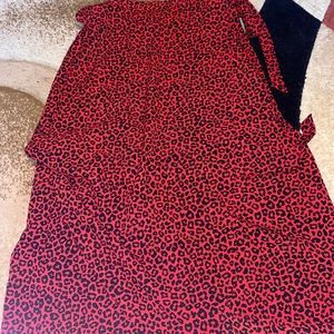 Red Cheetah Wrap Skirt